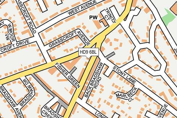 HD9 6BL map - OS OpenMap – Local (Ordnance Survey)