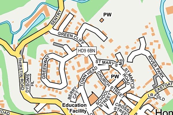 HD9 6BN map - OS OpenMap – Local (Ordnance Survey)