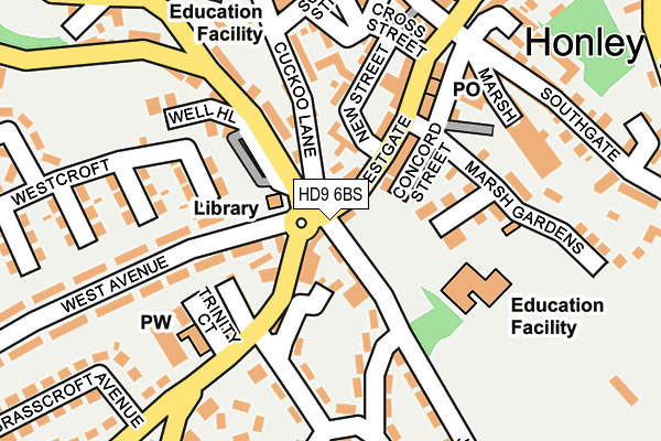 HD9 6BS map - OS OpenMap – Local (Ordnance Survey)