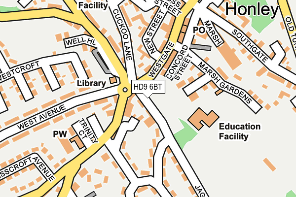 HD9 6BT map - OS OpenMap – Local (Ordnance Survey)