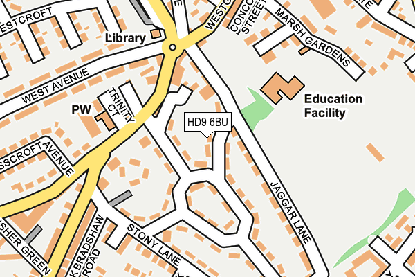 HD9 6BU map - OS OpenMap – Local (Ordnance Survey)