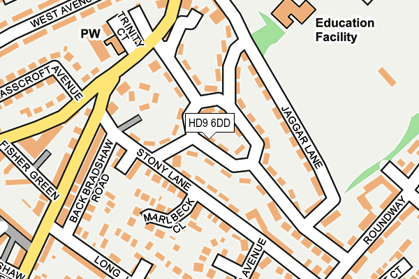HD9 6DD map - OS OpenMap – Local (Ordnance Survey)