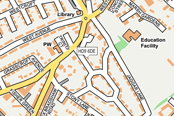 HD9 6DE map - OS OpenMap – Local (Ordnance Survey)