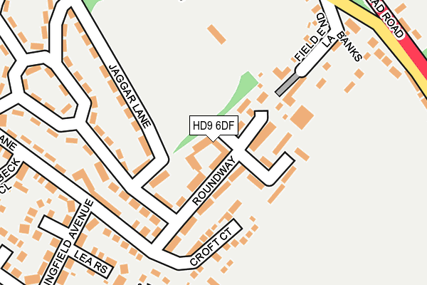 HD9 6DF map - OS OpenMap – Local (Ordnance Survey)
