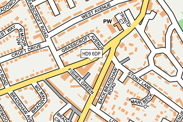 HD9 6DP map - OS OpenMap – Local (Ordnance Survey)