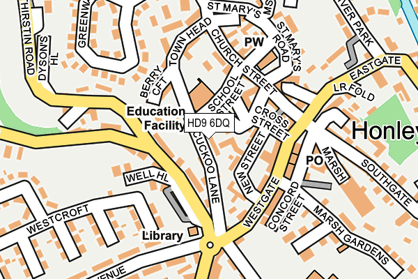 HD9 6DQ map - OS OpenMap – Local (Ordnance Survey)