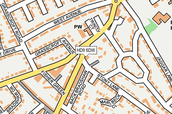 HD9 6DW map - OS OpenMap – Local (Ordnance Survey)