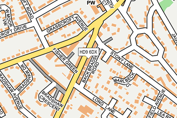 HD9 6DX map - OS OpenMap – Local (Ordnance Survey)