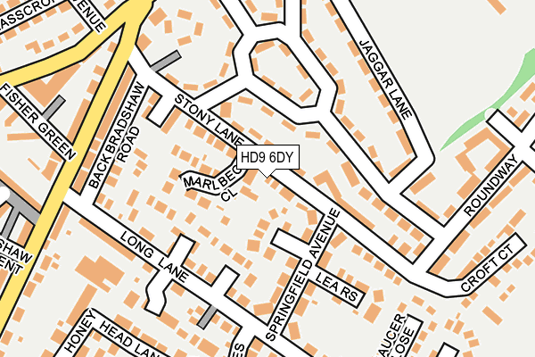 HD9 6DY map - OS OpenMap – Local (Ordnance Survey)