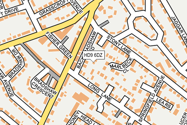HD9 6DZ map - OS OpenMap – Local (Ordnance Survey)