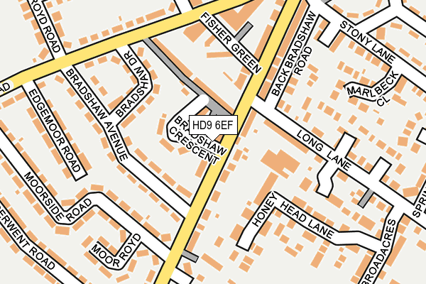 HD9 6EF map - OS OpenMap – Local (Ordnance Survey)