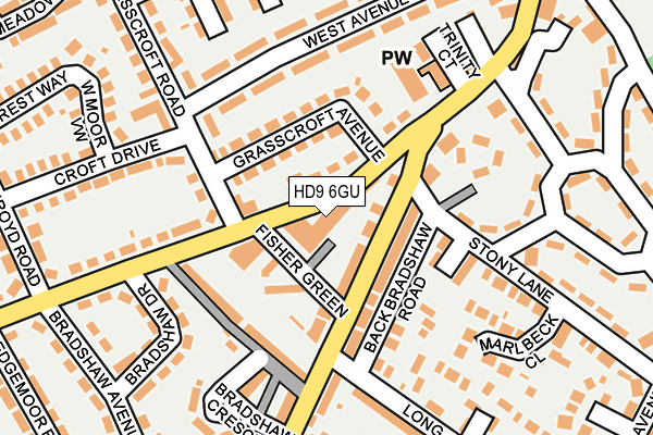 HD9 6GU map - OS OpenMap – Local (Ordnance Survey)