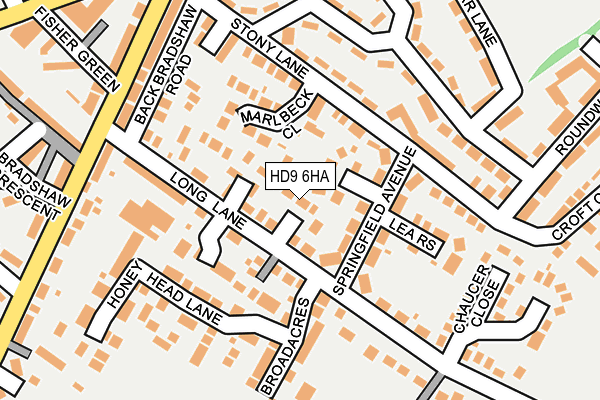 HD9 6HA map - OS OpenMap – Local (Ordnance Survey)