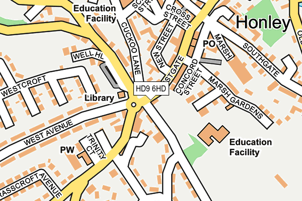 HD9 6HD map - OS OpenMap – Local (Ordnance Survey)
