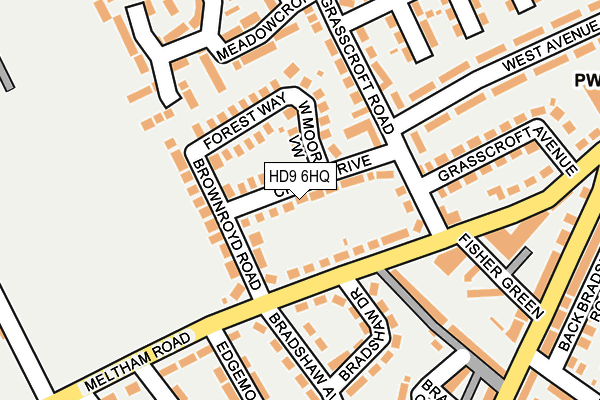 HD9 6HQ map - OS OpenMap – Local (Ordnance Survey)