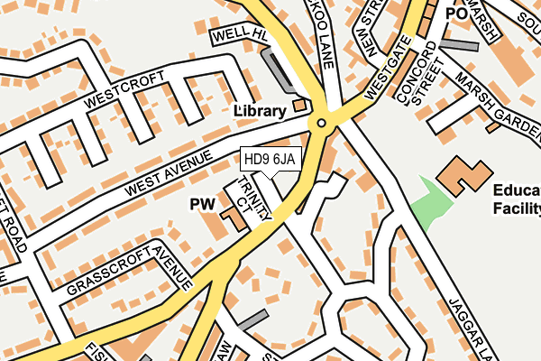 HD9 6JA map - OS OpenMap – Local (Ordnance Survey)