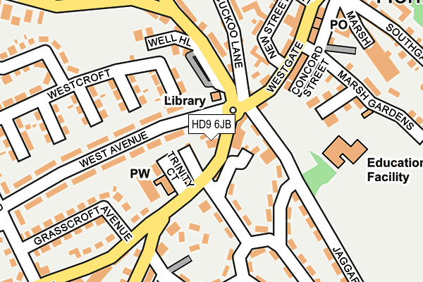 HD9 6JB map - OS OpenMap – Local (Ordnance Survey)