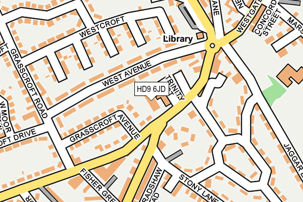 HD9 6JD map - OS OpenMap – Local (Ordnance Survey)