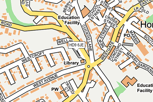 HD9 6JE map - OS OpenMap – Local (Ordnance Survey)