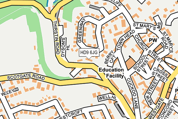 HD9 6JG map - OS OpenMap – Local (Ordnance Survey)