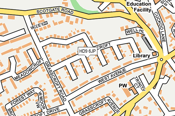 HD9 6JP map - OS OpenMap – Local (Ordnance Survey)