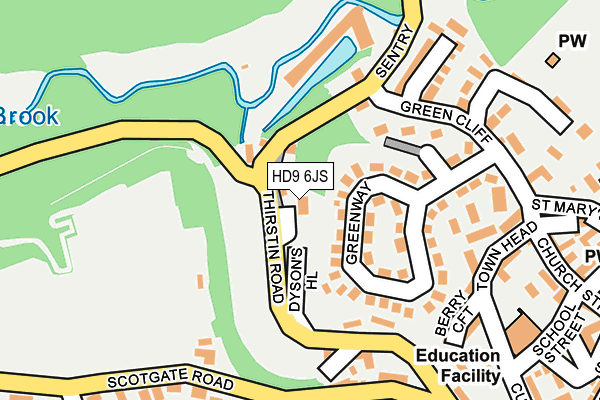 HD9 6JS map - OS OpenMap – Local (Ordnance Survey)