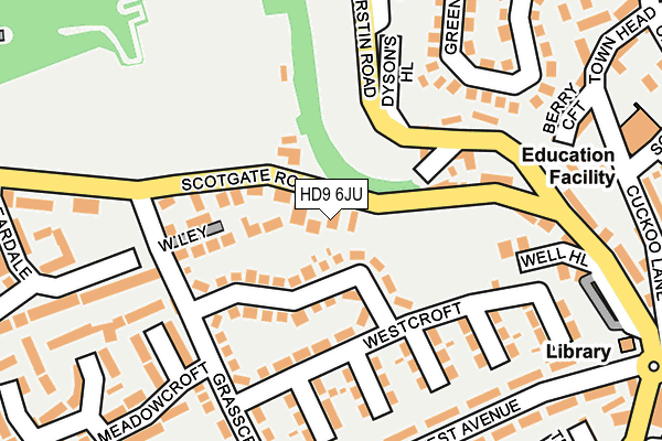 HD9 6JU map - OS OpenMap – Local (Ordnance Survey)