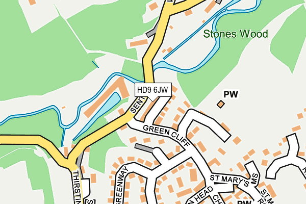 HD9 6JW map - OS OpenMap – Local (Ordnance Survey)