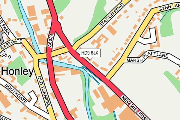 HD9 6JX map - OS OpenMap – Local (Ordnance Survey)