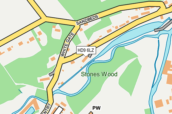 HD9 6LZ map - OS OpenMap – Local (Ordnance Survey)