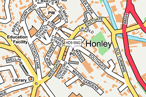 HD9 6NG map - OS OpenMap – Local (Ordnance Survey)