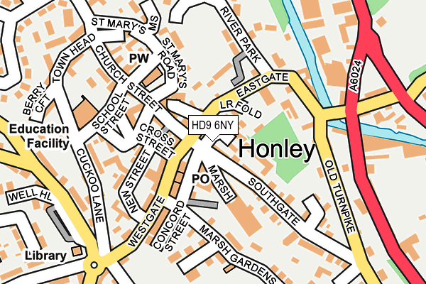 HD9 6NY map - OS OpenMap – Local (Ordnance Survey)
