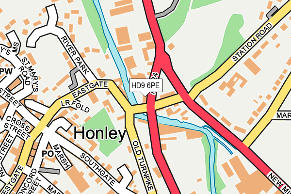 HD9 6PE map - OS OpenMap – Local (Ordnance Survey)