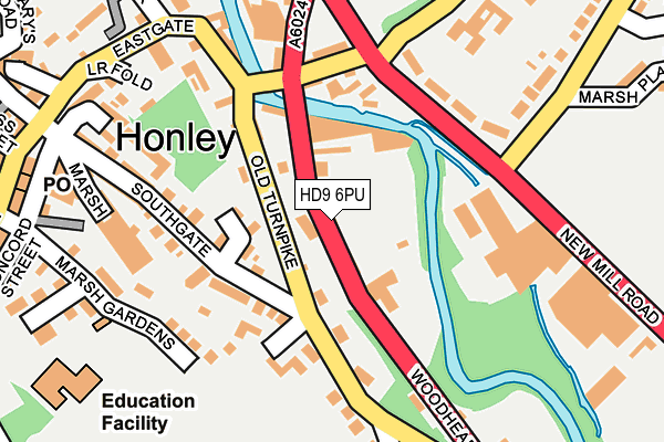 HD9 6PU map - OS OpenMap – Local (Ordnance Survey)