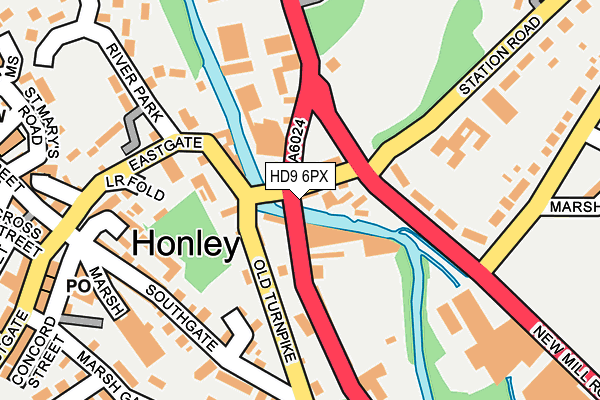 HD9 6PX map - OS OpenMap – Local (Ordnance Survey)