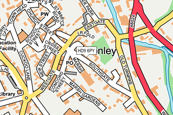 HD9 6PY map - OS OpenMap – Local (Ordnance Survey)