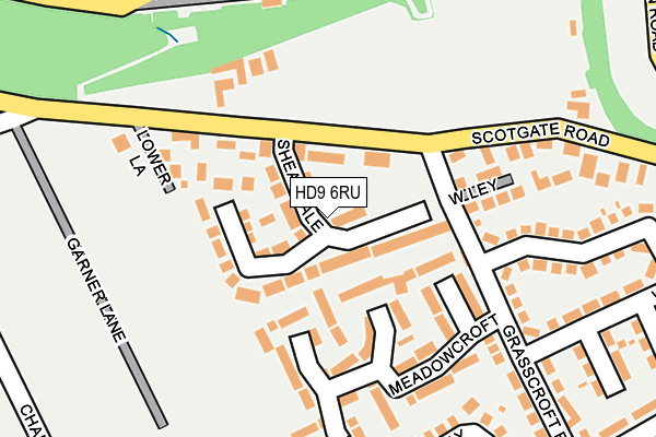 HD9 6RU map - OS OpenMap – Local (Ordnance Survey)