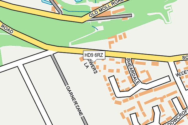 HD9 6RZ map - OS OpenMap – Local (Ordnance Survey)