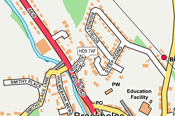 HD9 7AF map - OS OpenMap – Local (Ordnance Survey)