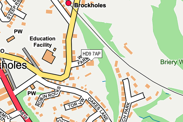 HD9 7AP map - OS OpenMap – Local (Ordnance Survey)