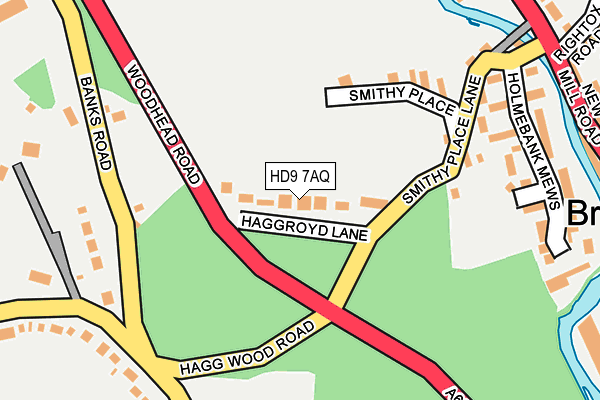 HD9 7AQ map - OS OpenMap – Local (Ordnance Survey)