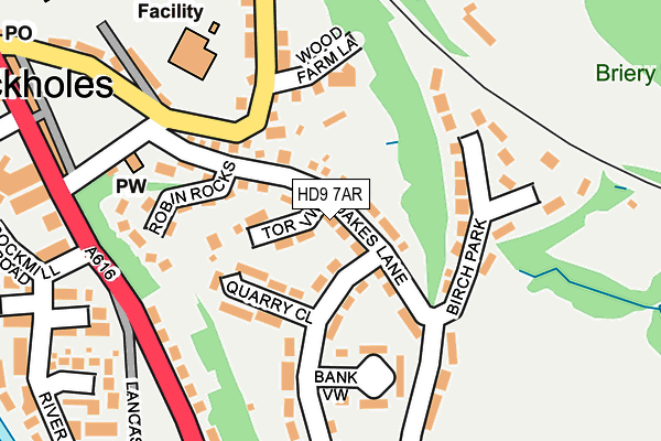 HD9 7AR map - OS OpenMap – Local (Ordnance Survey)