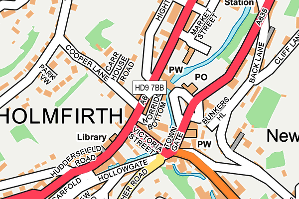 HD9 7BB map - OS OpenMap – Local (Ordnance Survey)