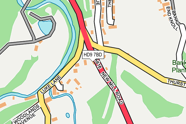 HD9 7BD map - OS OpenMap – Local (Ordnance Survey)