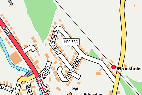 HD9 7BG map - OS OpenMap – Local (Ordnance Survey)