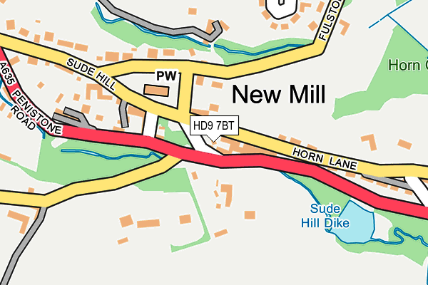 HD9 7BT map - OS OpenMap – Local (Ordnance Survey)