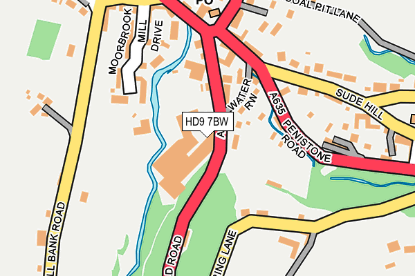 HD9 7BW map - OS OpenMap – Local (Ordnance Survey)