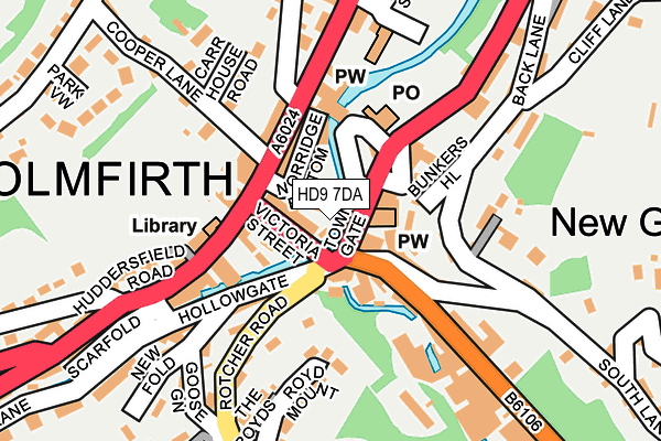 HD9 7DA map - OS OpenMap – Local (Ordnance Survey)