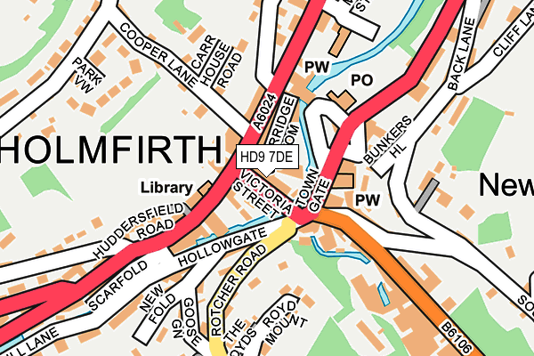 Map of HOLME TOWN BISTRO LTD at local scale