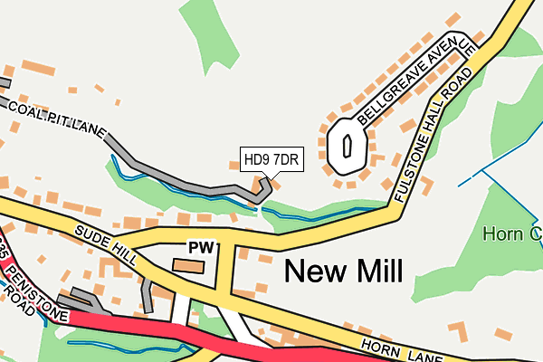 HD9 7DR map - OS OpenMap – Local (Ordnance Survey)
